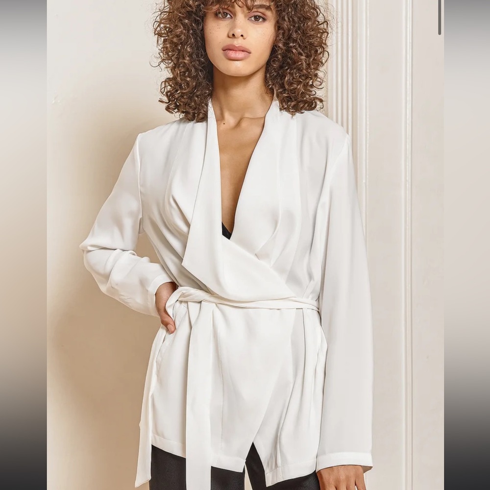 Recognition Off White Belted Blazer